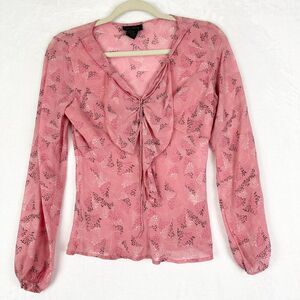 Vintage The Limited Y2K Silk Babydoll Top Size XS Fairy Coquette Mallcore